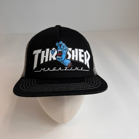 Thrasher Hat Men Snap Back Santa Cruz Collab Scream Hand Spell Hype Core Cap No - Picture 1 of 12